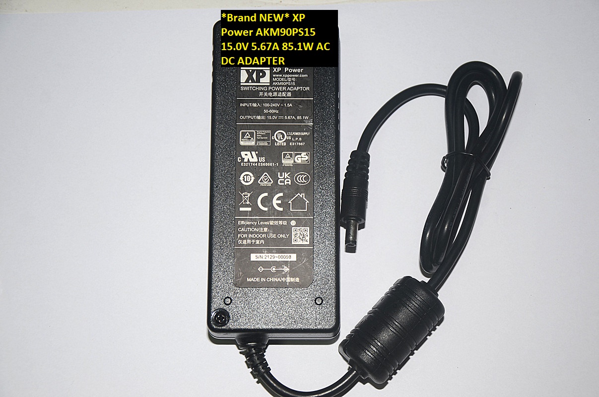 *Brand NEW* 15.0V 5.67A AC DC ADAPTER XP Power AC100-240V AKM90PS15 85.1W